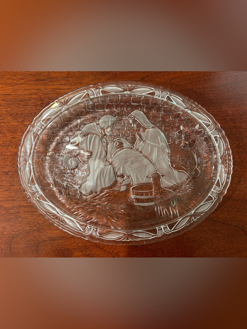 Mikasa Nativity Etched Oval Plate 9.25” SA 961/894